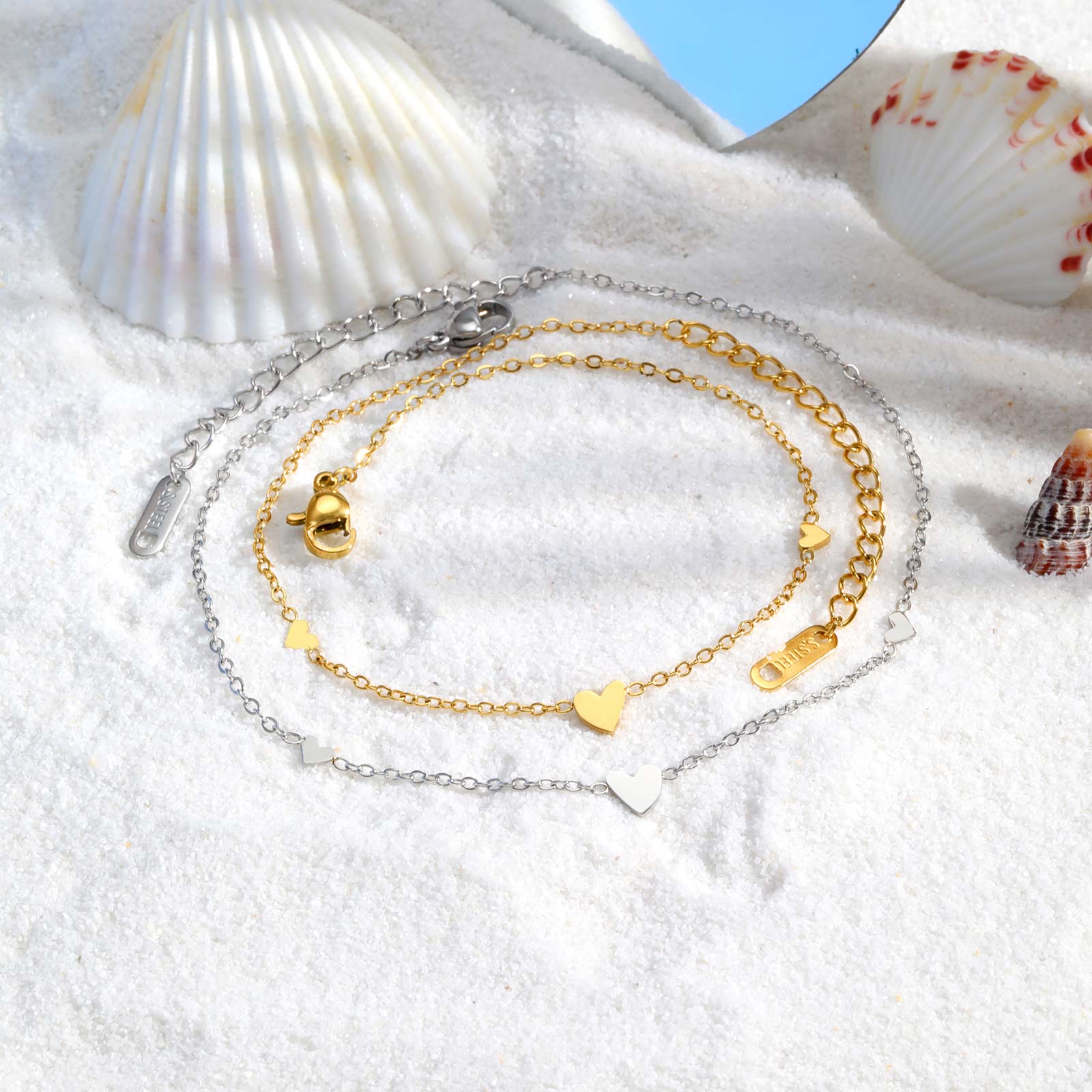 Stainless Steel Heart Anklets  - Jc Jewelry & Watches Photos 评论和价格